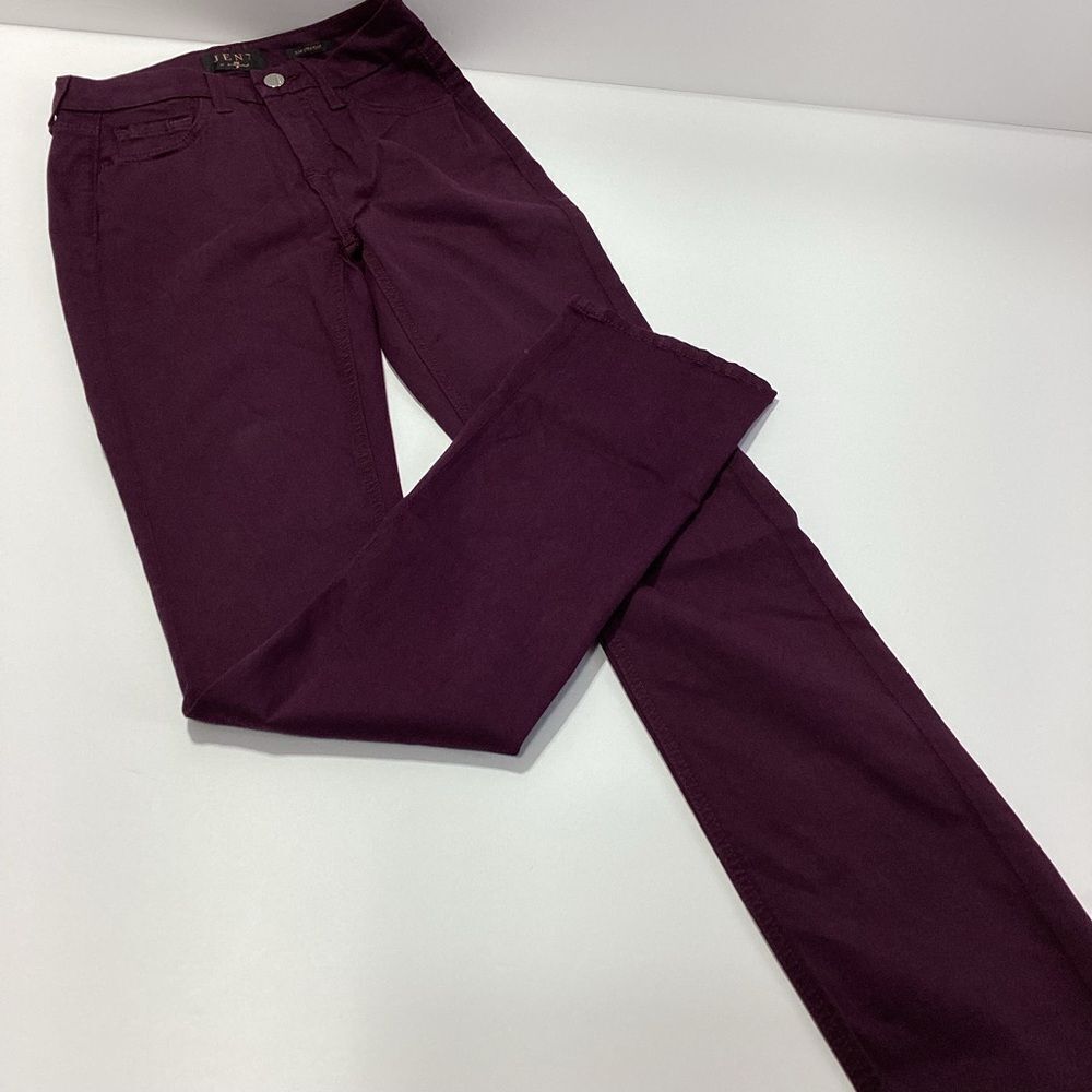 Jen 7 Purple Slacks Women's Jeans Slim Straight Zero 0
